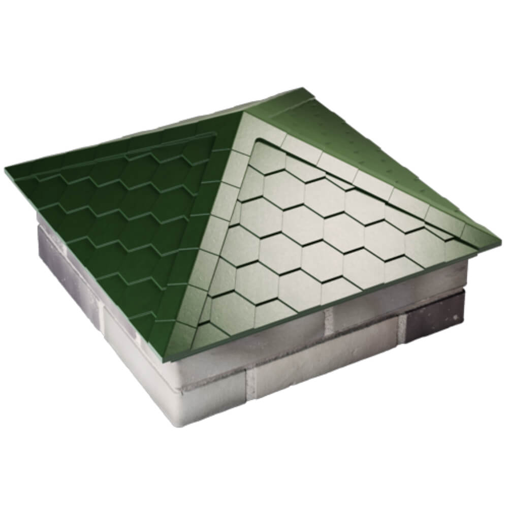 Колпак Zking Эверест Зеленый на столб 2х2 кирпича (535х535мм) Карагай фото
