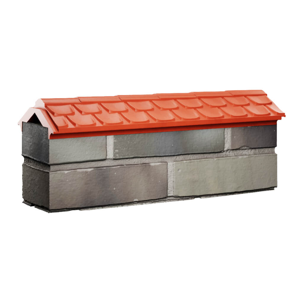 Парапет Zking Эльбрус Красный с посадкой на 0.5 кирпича (130мм) Карагай фото