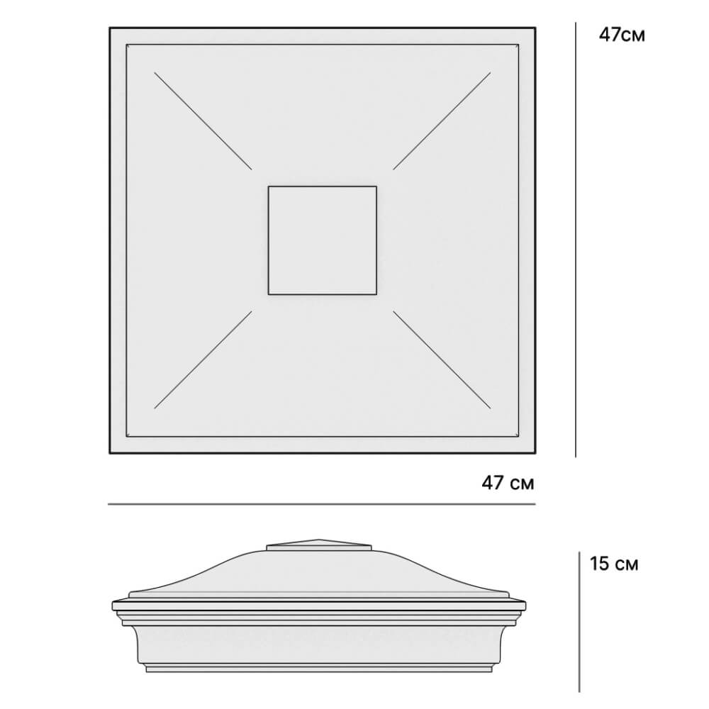 Колпак Zking Монблан Серый на столб 1.5х1.5 кирпича (385х385мм) в Карагае фото