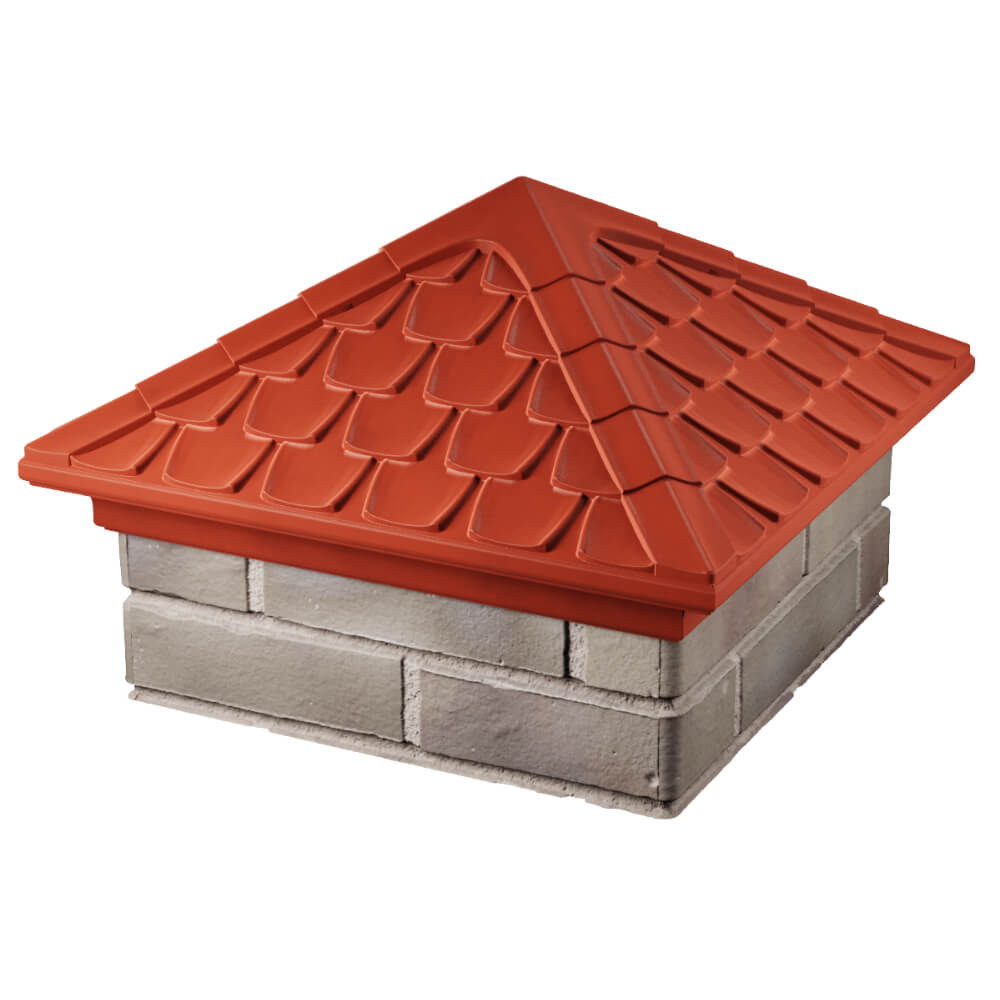 Колпак Zking Эльбрус Красный на столб 1.5х1.5 кирпича (385х385мм) в Карагае фото