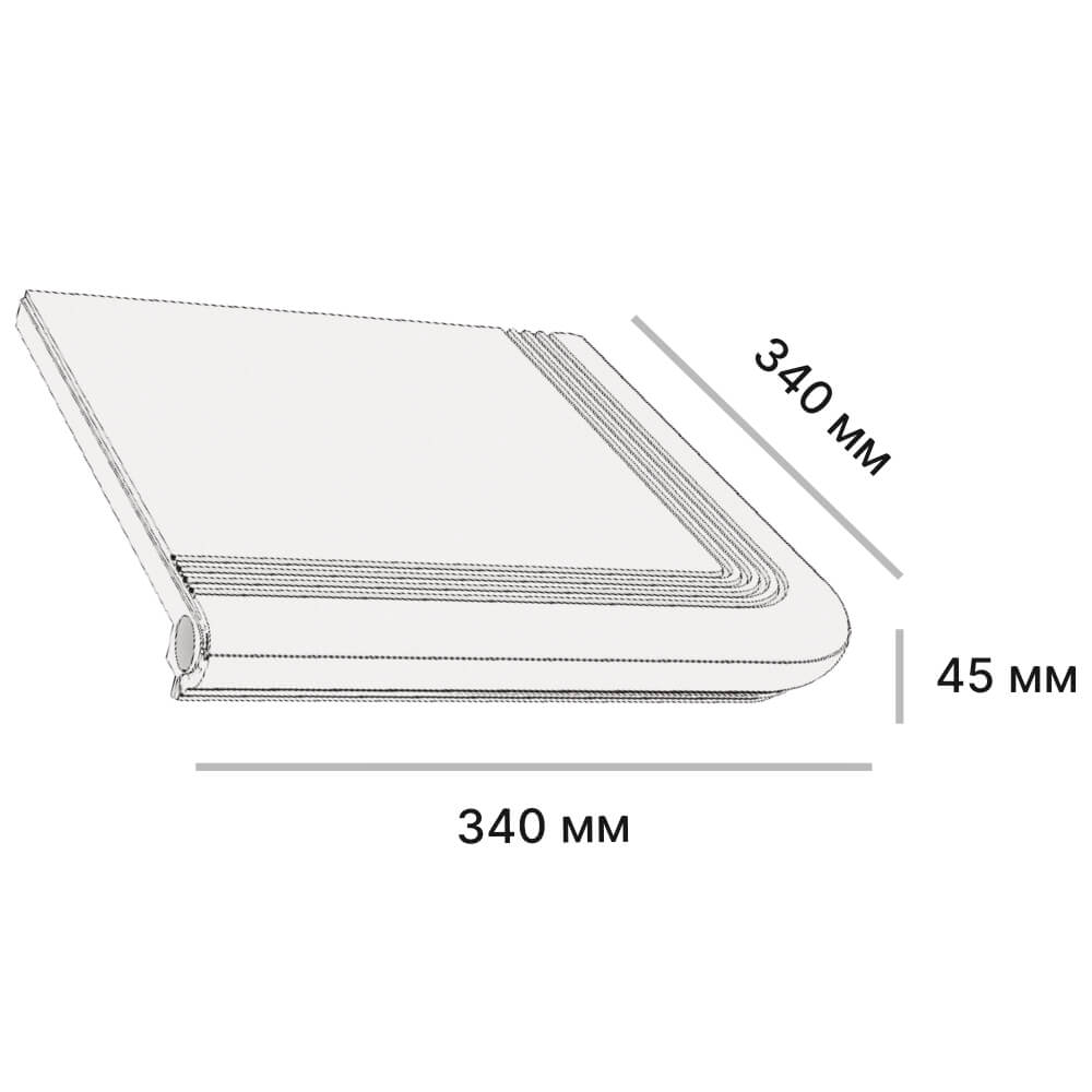 Ступень угловая Verona 340х340х20мм Черный