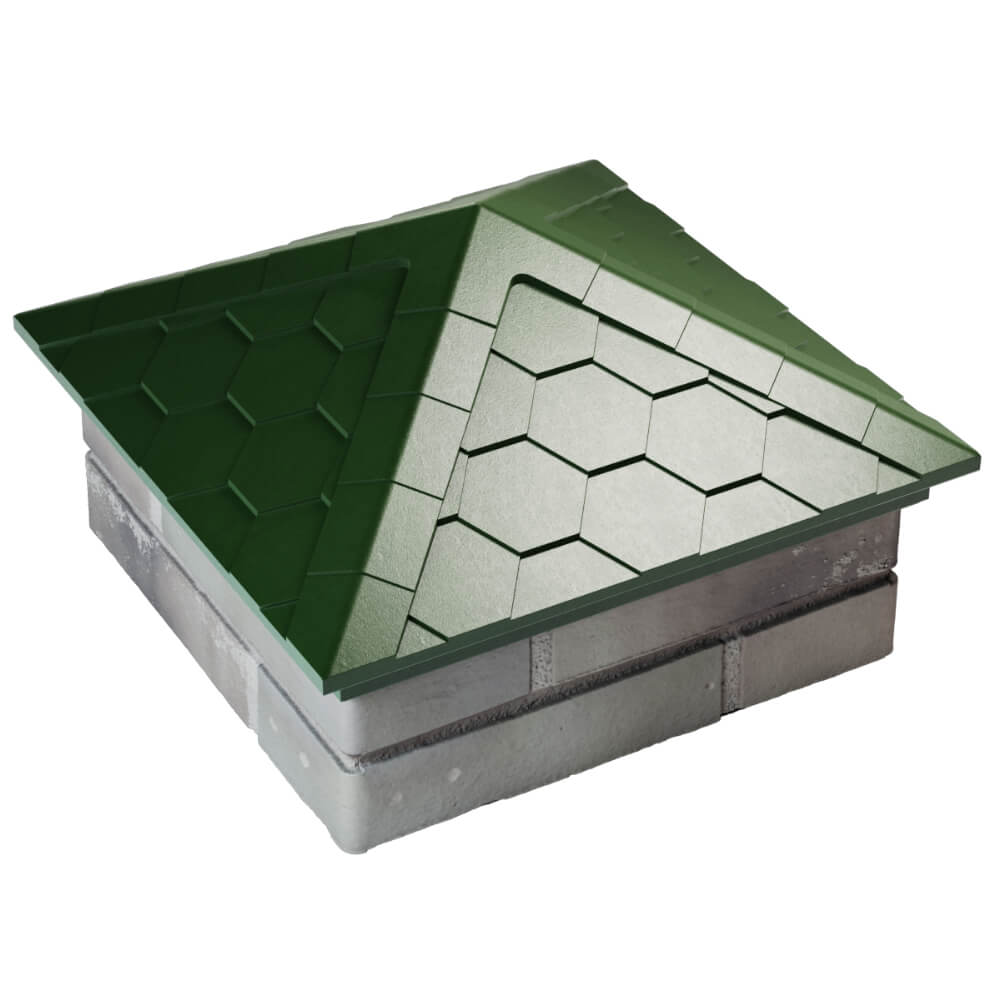 Колпак Zking Эверест Зеленый на столб 1.5х1.5 кирпича (390х390мм) в Карагае фото