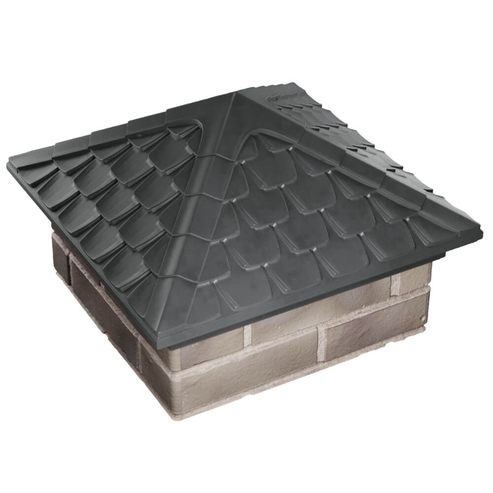 Колпак Zking Эльбрус Серый на столб 1.5х1.5 кирпича (385х385мм) в Карагае фото