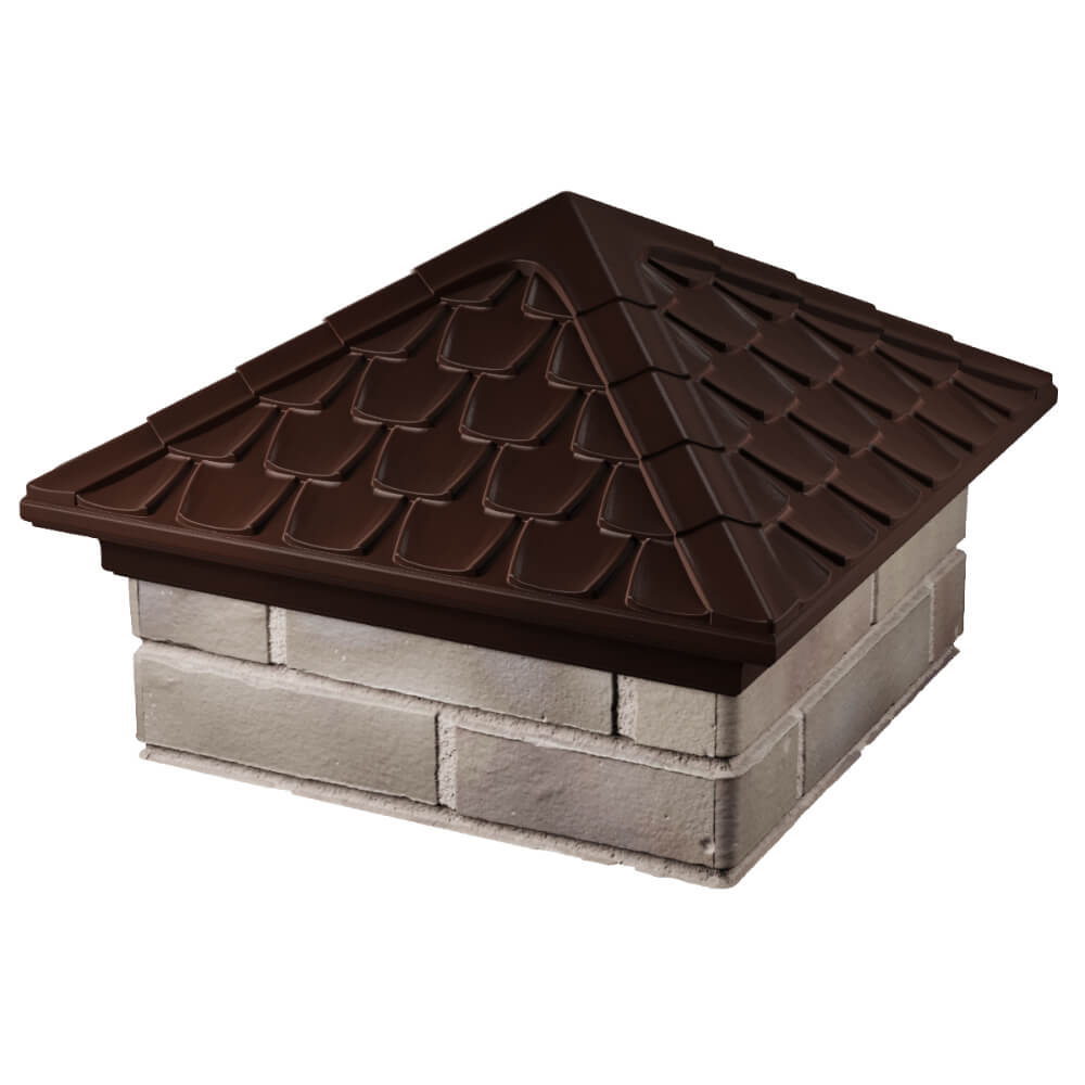 Колпак Zking Эльбрус Коричневый на столб 1.5х1.5 кирпича (385х385мм) в Карагае фото