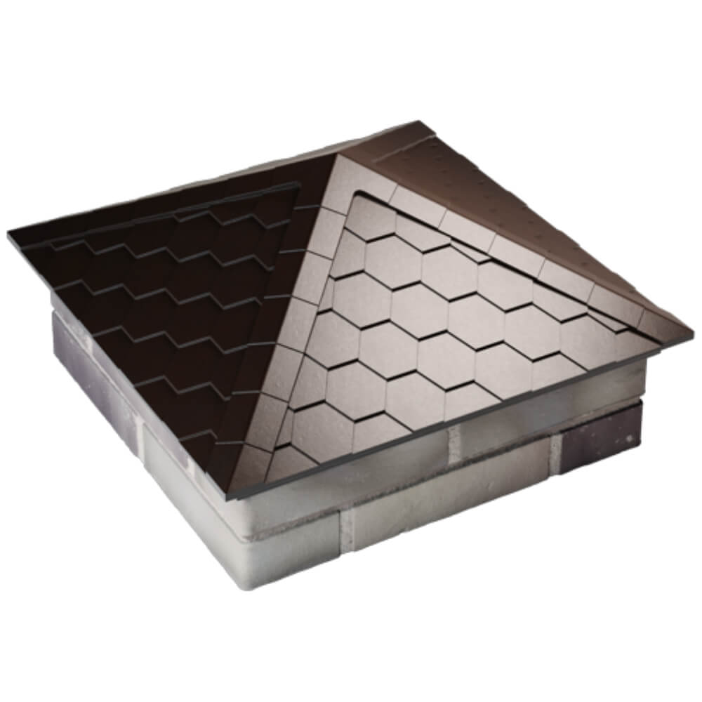 Колпак Zking Эверест Коричневый на столб 2х2 кирпича (535х535мм) Карагай фото