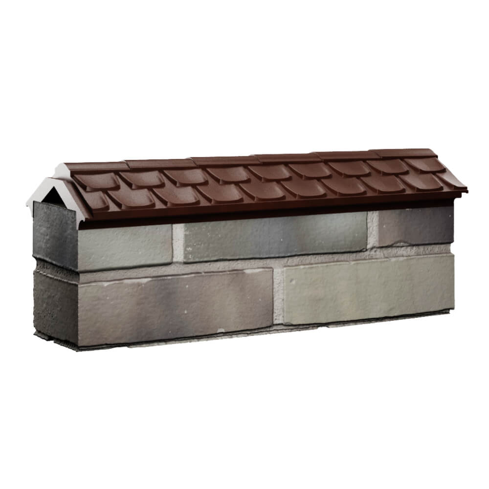Парапет Zking Эльбрус Коричневый с посадкой на 0.5 кирпича (130мм) Карагай фото