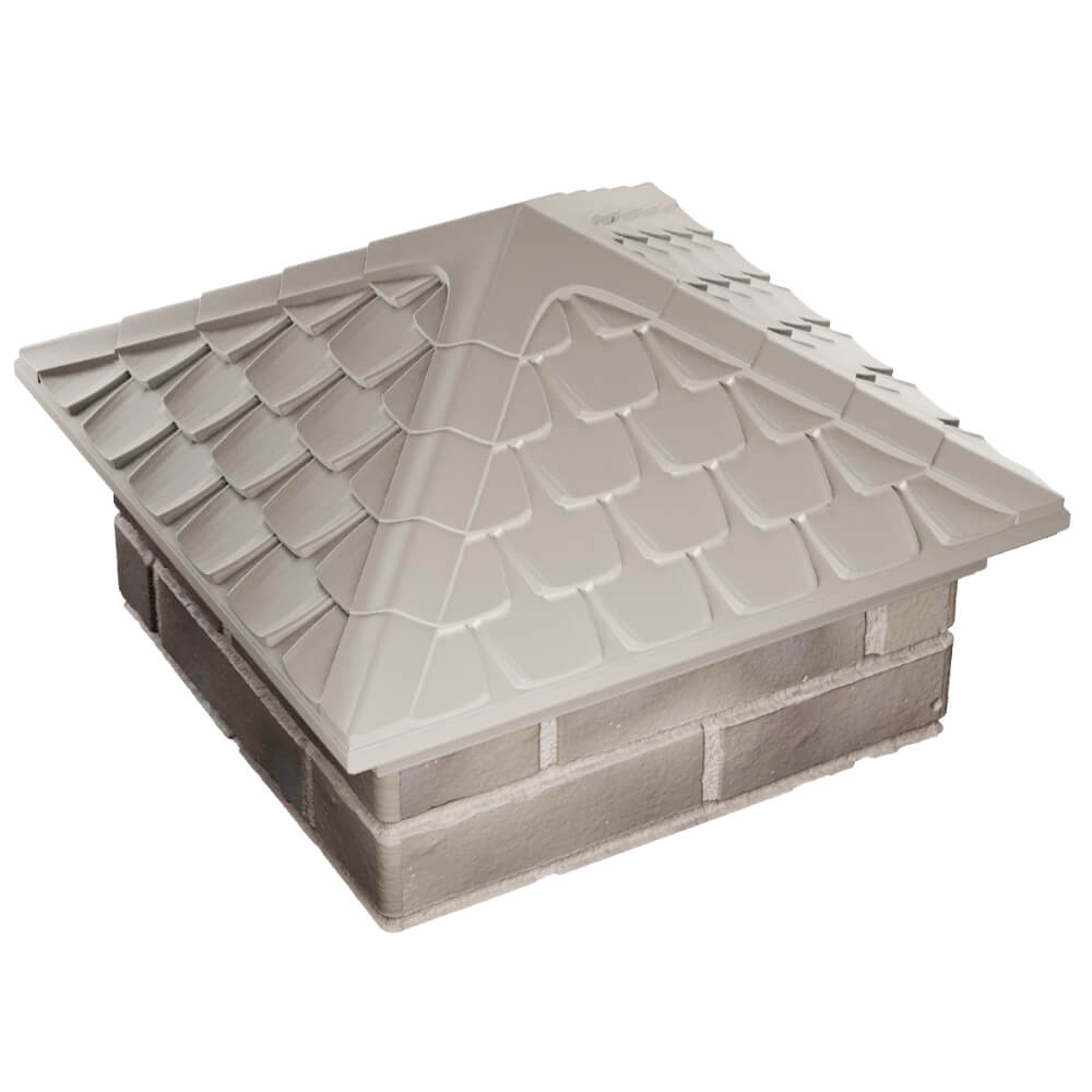 Колпак Zking Эльбрус Бежевый на столб 1.5х1.5 кирпича (385х385мм) в Карагае фото