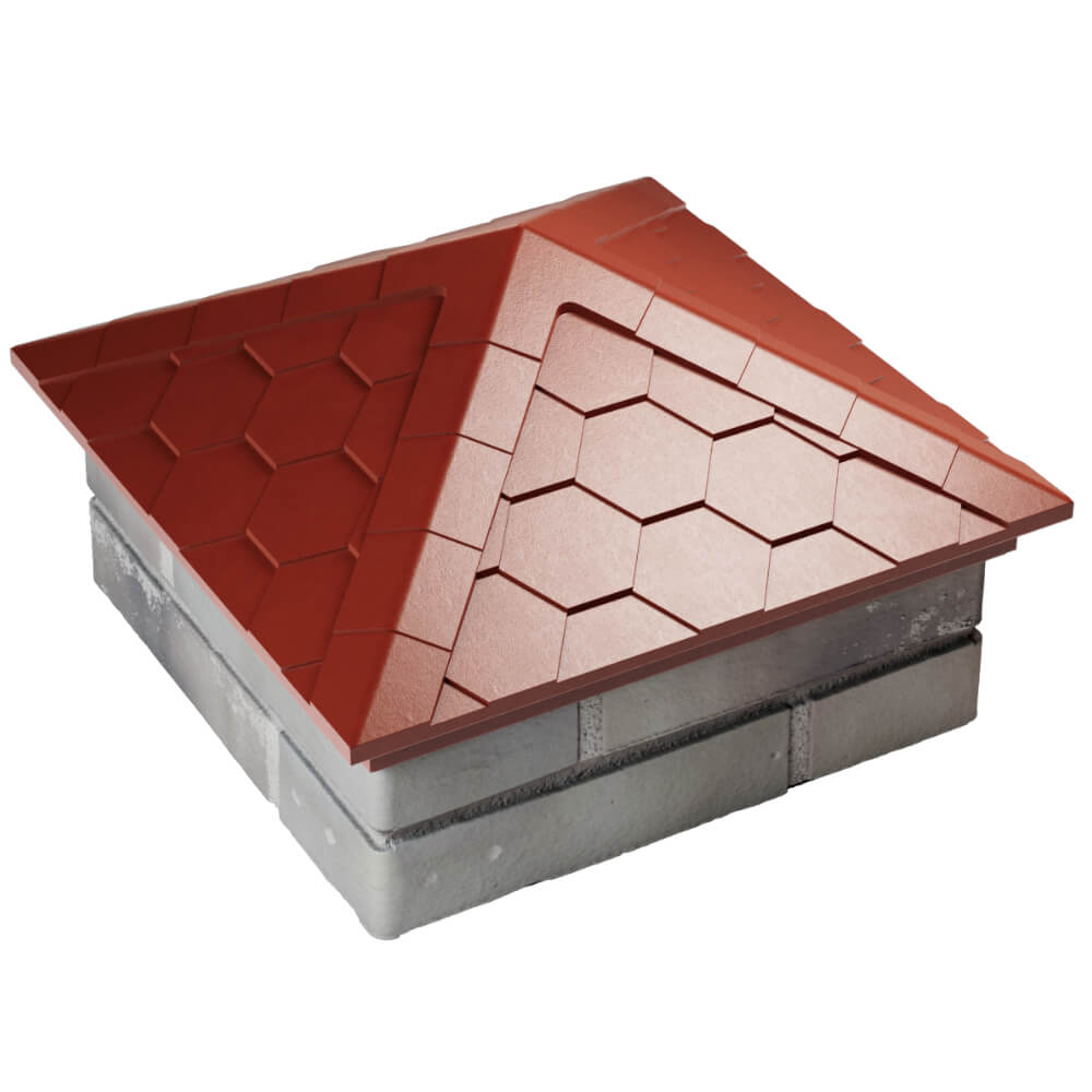 Колпак Zking Эверест Красный на столб 1.5х1.5 кирпича (390х390мм) в Карагае фото