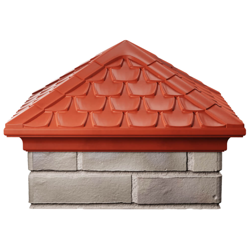 Колпак Zking Эльбрус Красный на столб 1.5х1.5 кирпича (385х385мм) Карагай фото