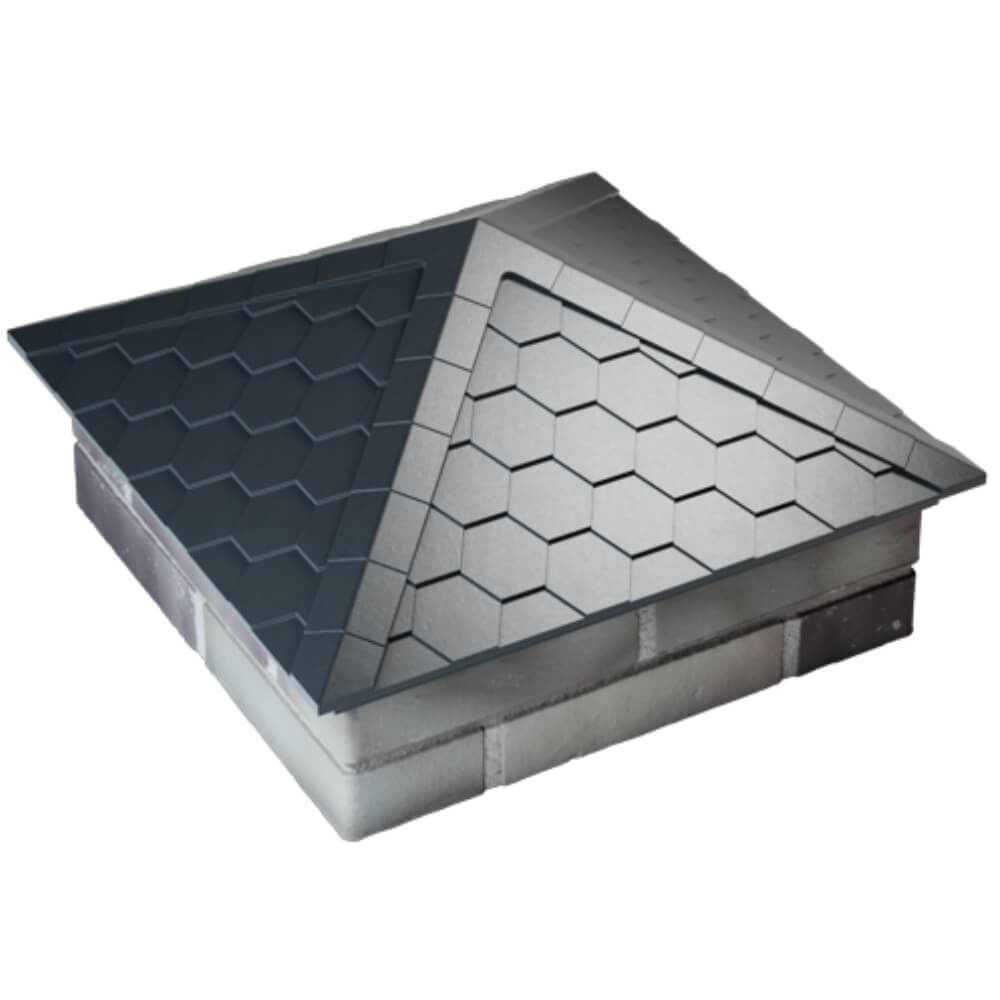 Колпак Zking Эверест Серый на столб 2х2 кирпича (535х535мм) Карагай фото