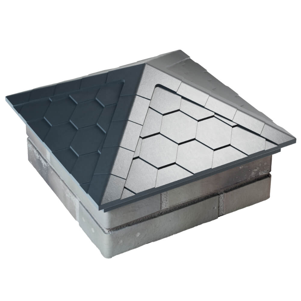 Колпак Zking Эверест Серый на столб 1.5х1.5 кирпича (390х390мм) в Карагае фото