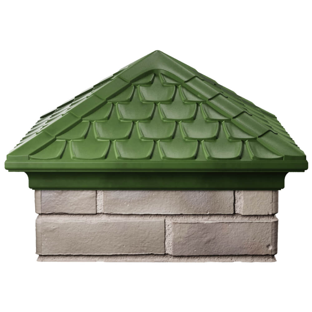 Колпак Zking Эльбрус Зеленый на столб 1.5х1.5 кирпича (385х385мм) Карагай фото
