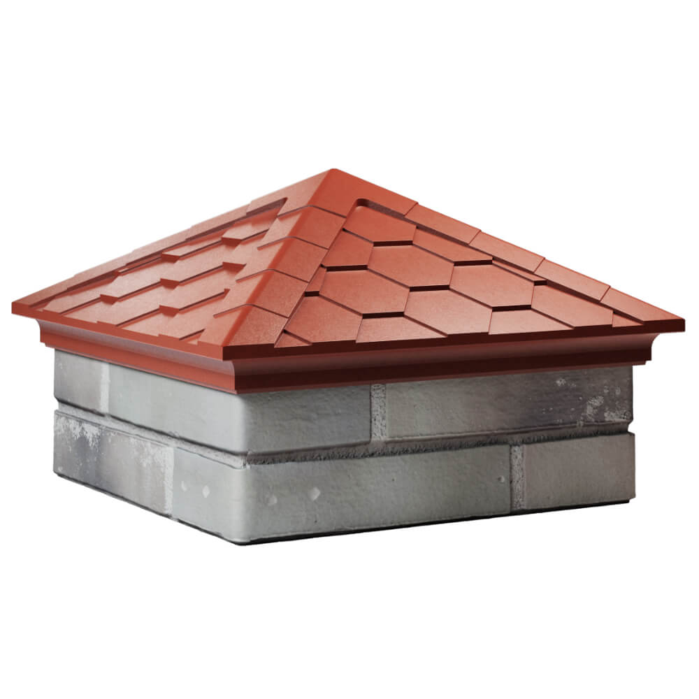 Колпак Zking Эверест Красный на столб 1.5х1.5 кирпича (390х390мм) в Карагае фото