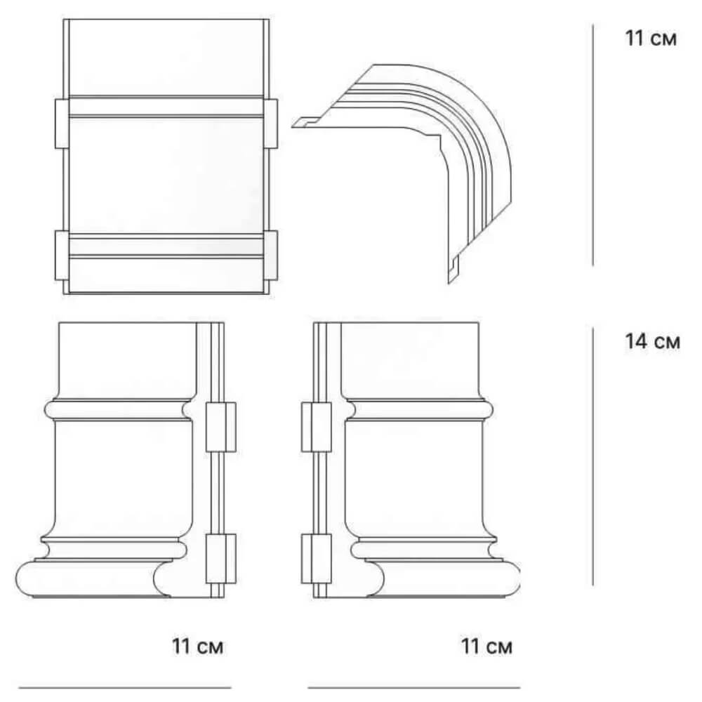 Подступенок угловой Verona 110х140х30мм Черный