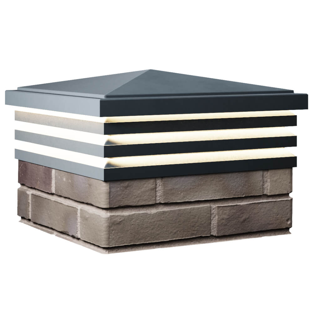 Колпак Zking Бона ХайТек Серый на столб 1.5х1.5 кирпича (385х385мм) с подсветкой в Карагае фото