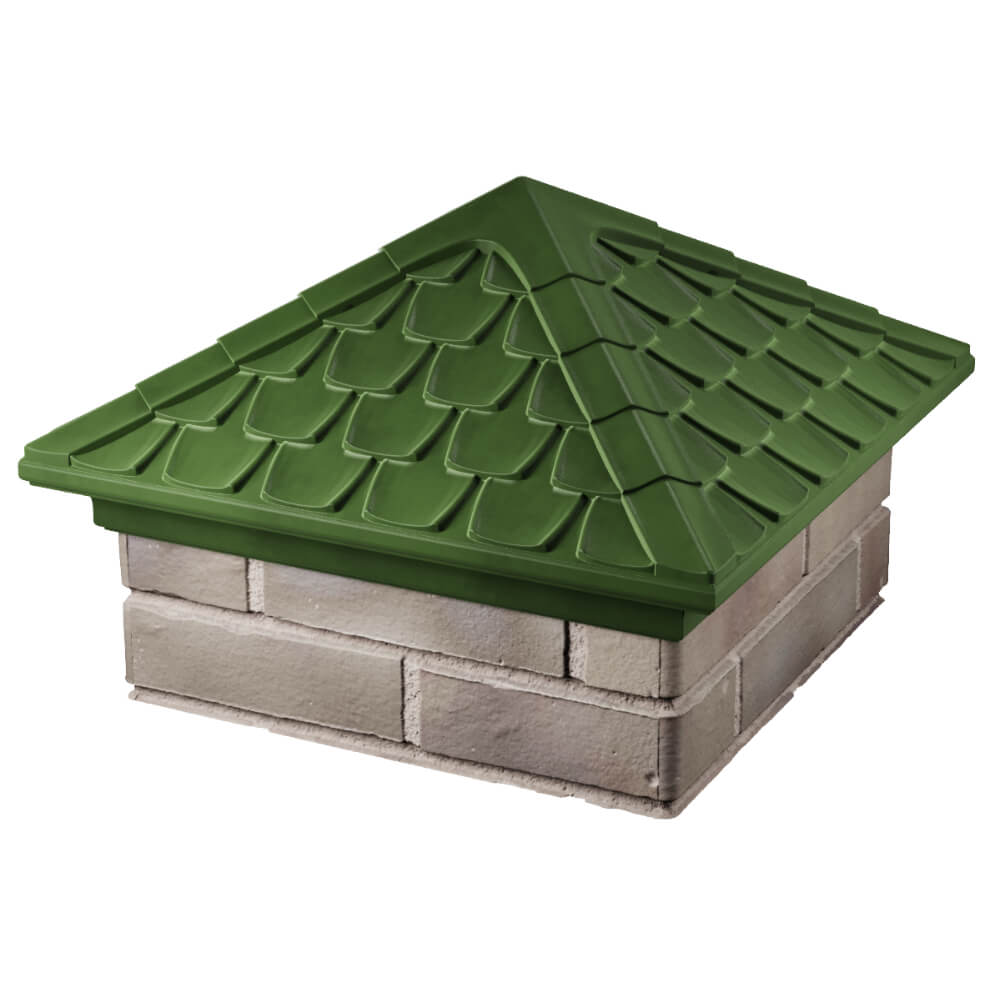 Колпак Zking Эльбрус Зеленый на столб 1.5х1.5 кирпича (385х385мм) в Карагае фото