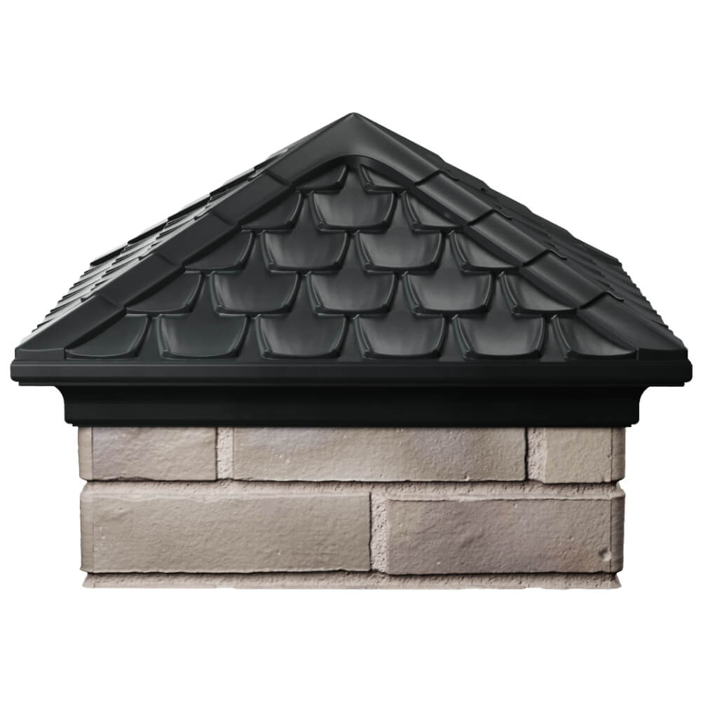 Колпак Zking Эльбрус Черный на столб 1.5х1.5 кирпича (385х385мм) Карагай фото