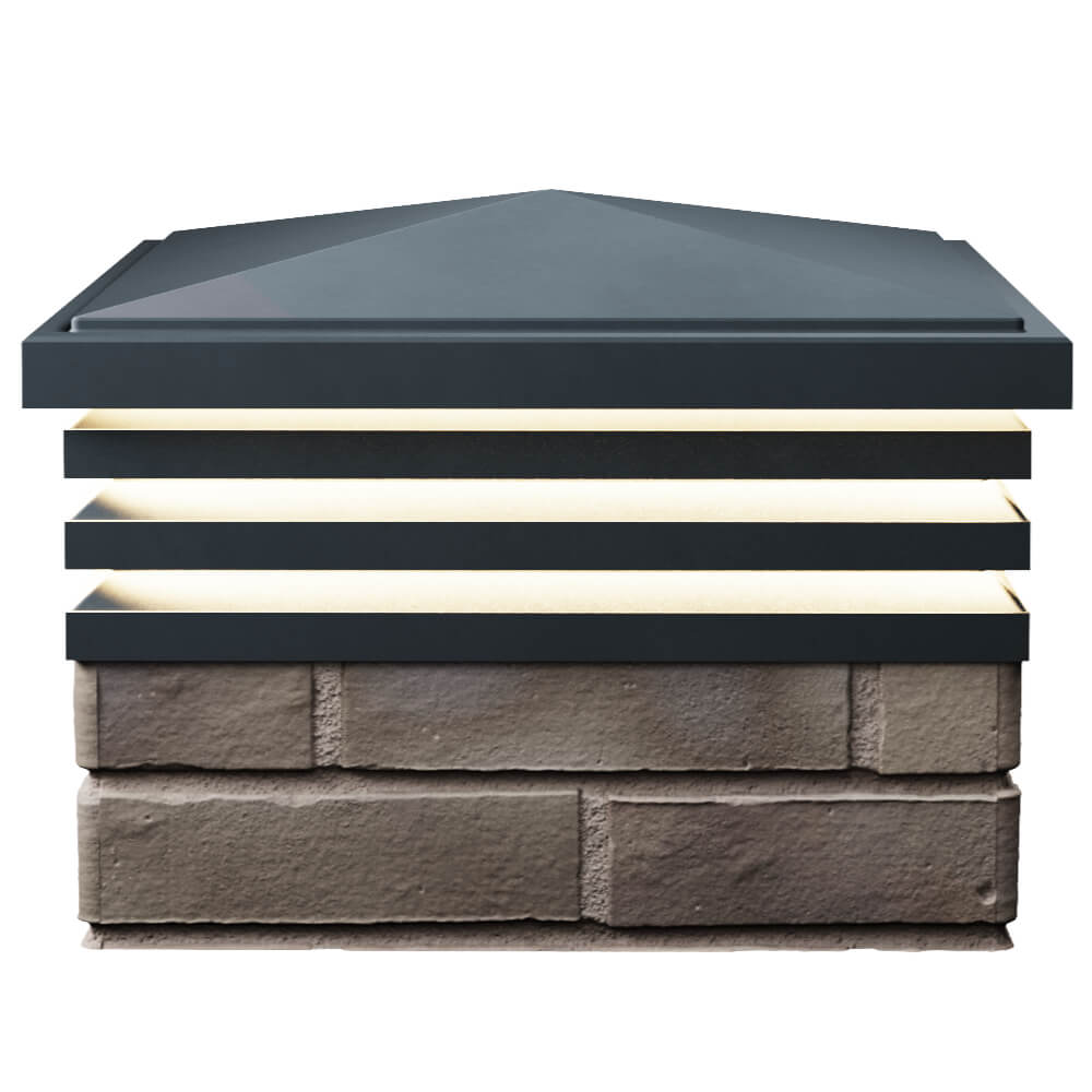 Колпак Zking Бона ХайТек Серый на столб 1.5х1.5 кирпича (385х385мм) с подсветкой в Карагае фото