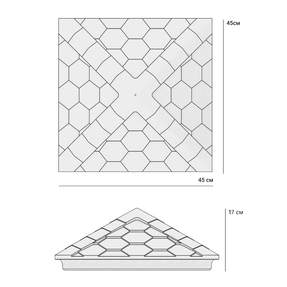 Колпак Zking Эверест Серый на столб 1.5х1.5 кирпича (390х390мм) в Карагае фото