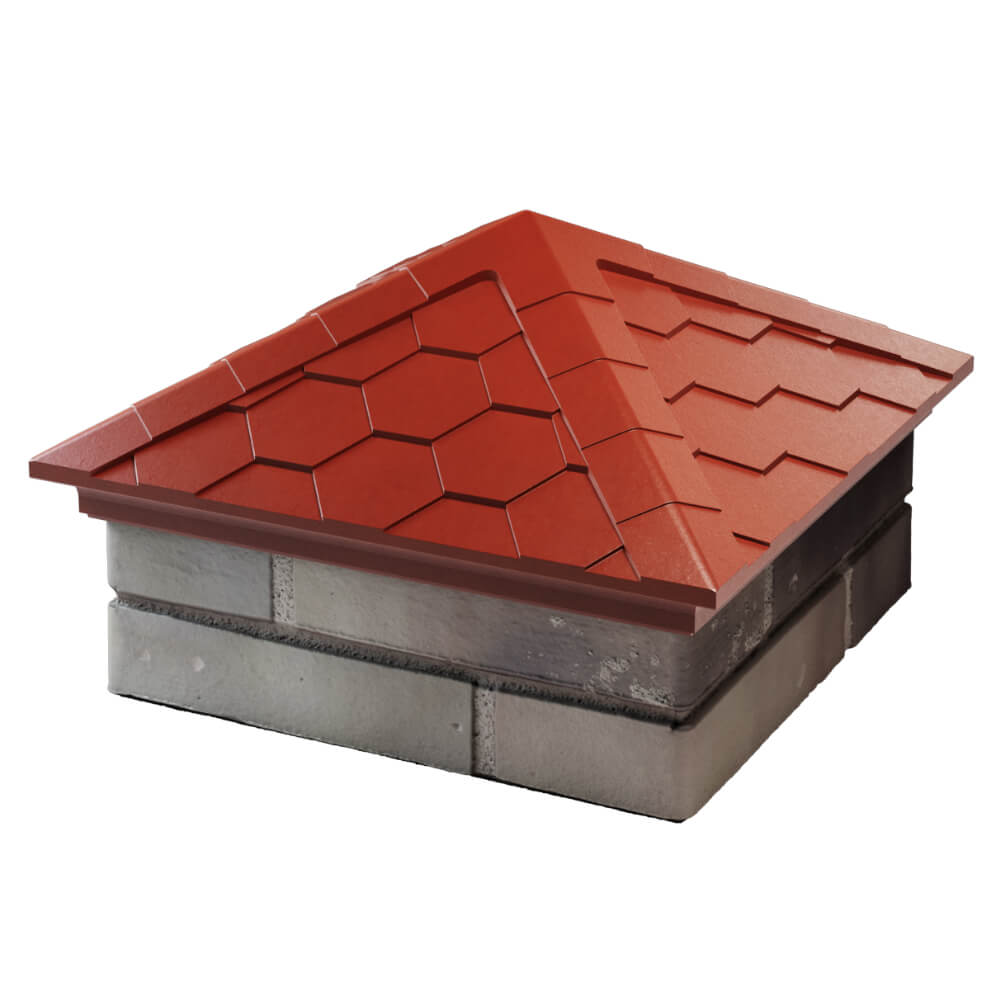 Колпак Zking Эверест Красный на столб 1.5х1.5 кирпича (390х390мм) в Карагае фото