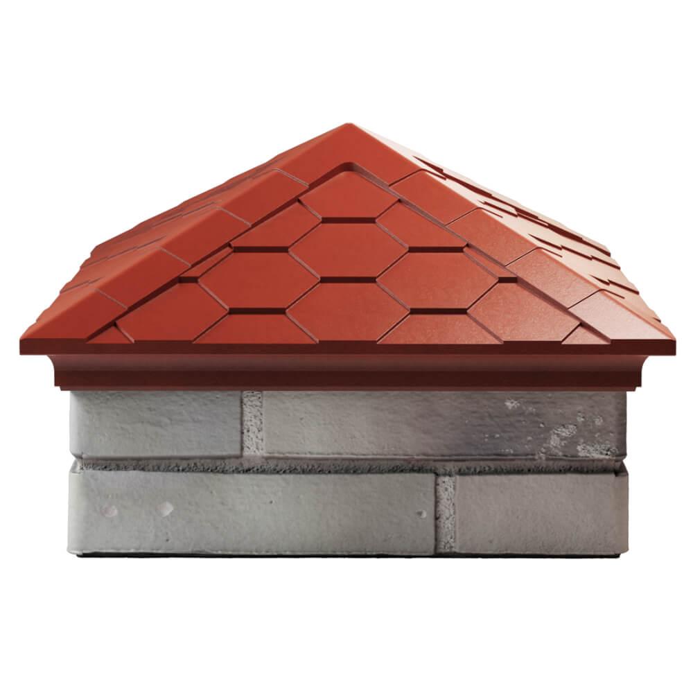 Колпак Zking Эверест Красный на столб 1.5х1.5 кирпича (390х390мм) Карагай фото