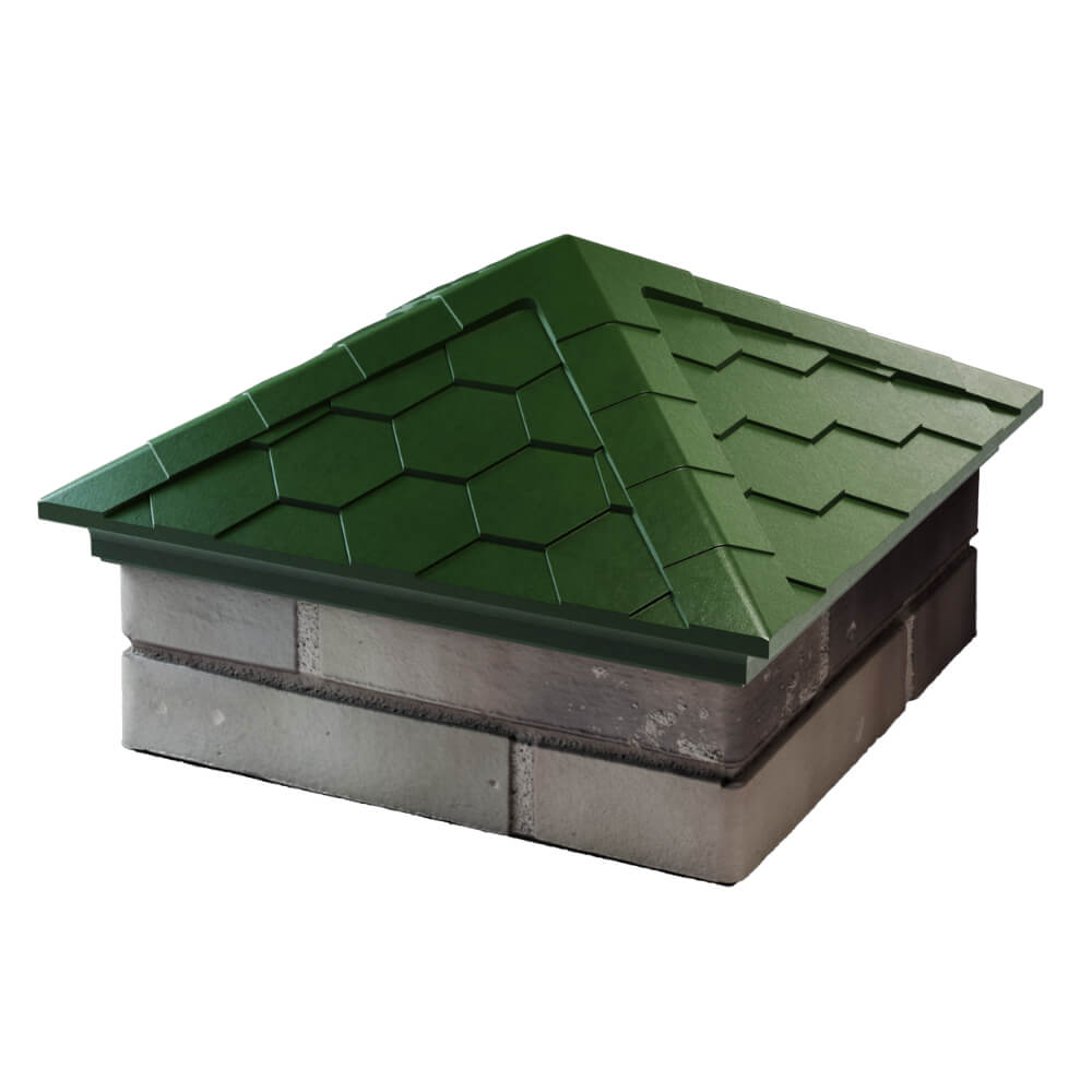 Колпак Zking Эверест Зеленый на столб 1.5х1.5 кирпича (390х390мм) в Карагае фото