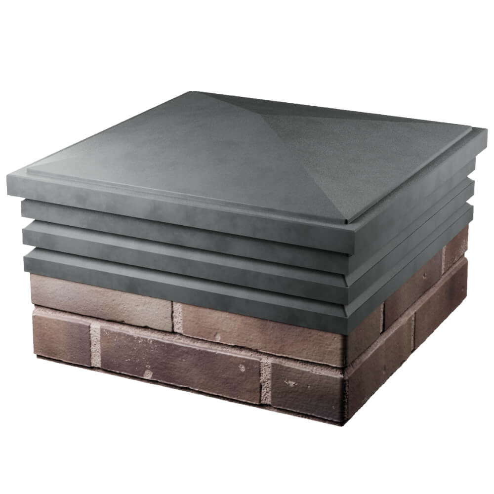 Колпак Zking Бона ХайТек Серый на столб 2х2 кирпича (513х513мм)