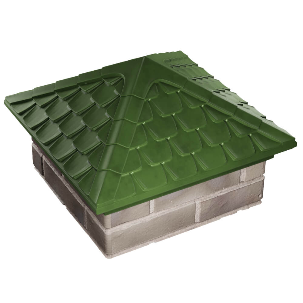 Колпак Zking Эльбрус Зеленый на столб 1.5х1.5 кирпича (385х385мм) в Карагае фото