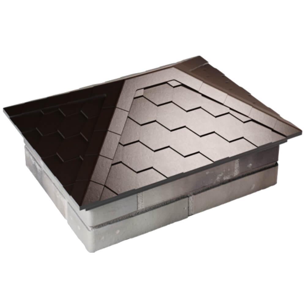 Колпак Zking Эверест Коричневый на столб 2х1.5 кирпича (520х390мм) Карагай фото