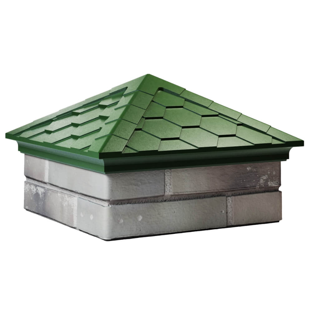 Колпак Zking Эверест Зеленый на столб 1.5х1.5 кирпича (390х390мм) в Карагае фото