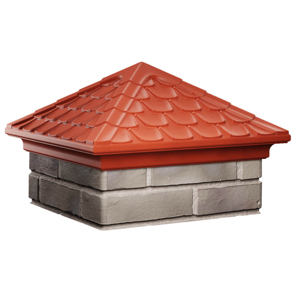 Колпак Zking Эльбрус Красный на столб 1.5х1.5 кирпича (385х385мм) в Карагае фото