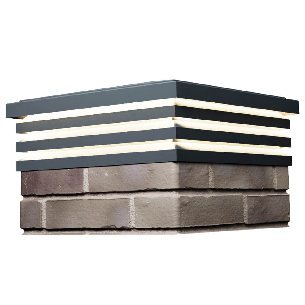 Колпак Zking Бона ХайТек Серый на столб 1.5х1.5 кирпича (385х385мм) с подсветкой в Карагае фото