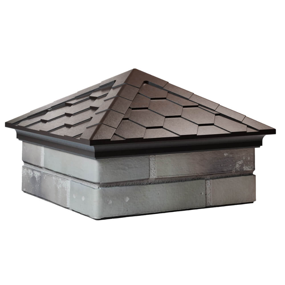 Колпак Zking Эверест Коричневый на столб 1.5х1.5 кирпича (390х390мм) в Карагае фото