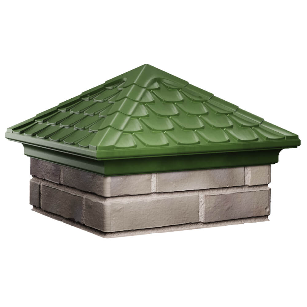 Колпак Zking Эльбрус Зеленый на столб 1.5х1.5 кирпича (385х385мм) в Карагае фото