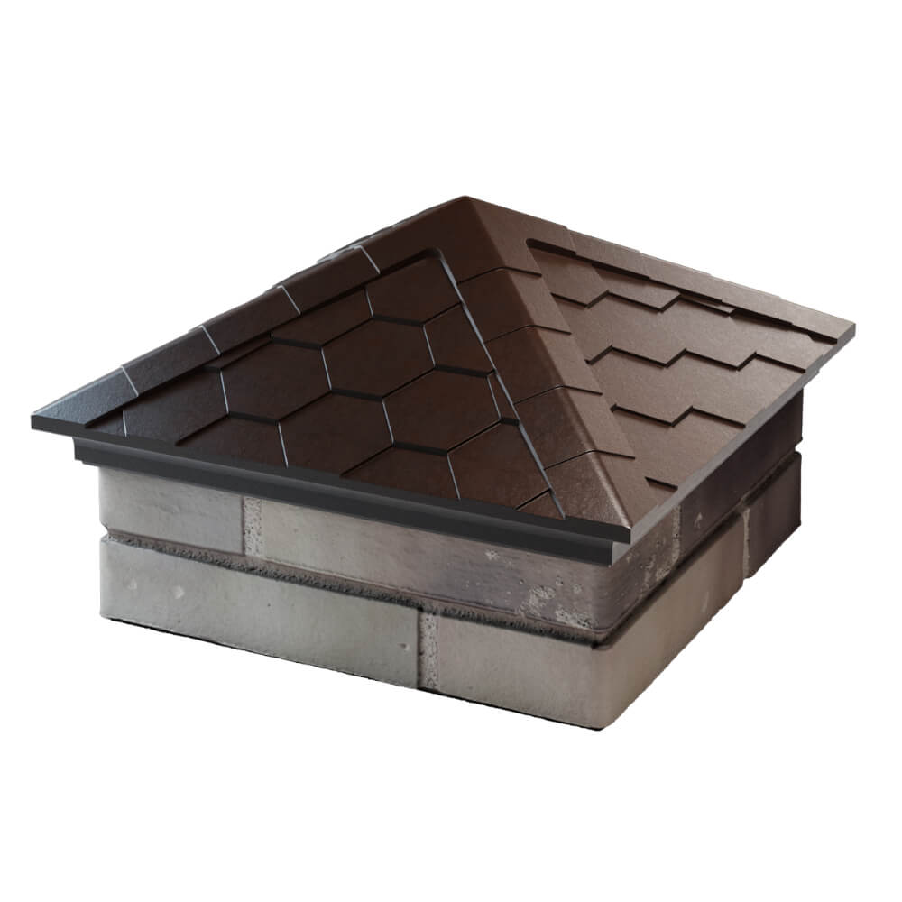 Колпак Zking Эверест Коричневый на столб 1.5х1.5 кирпича (390х390мм) в Карагае фото