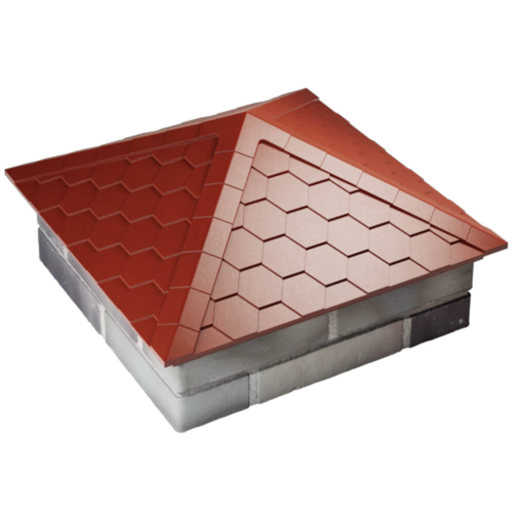 Колпак Zking Эверест Красный на столб 2х2 кирпича (535х535мм) Карагай фото