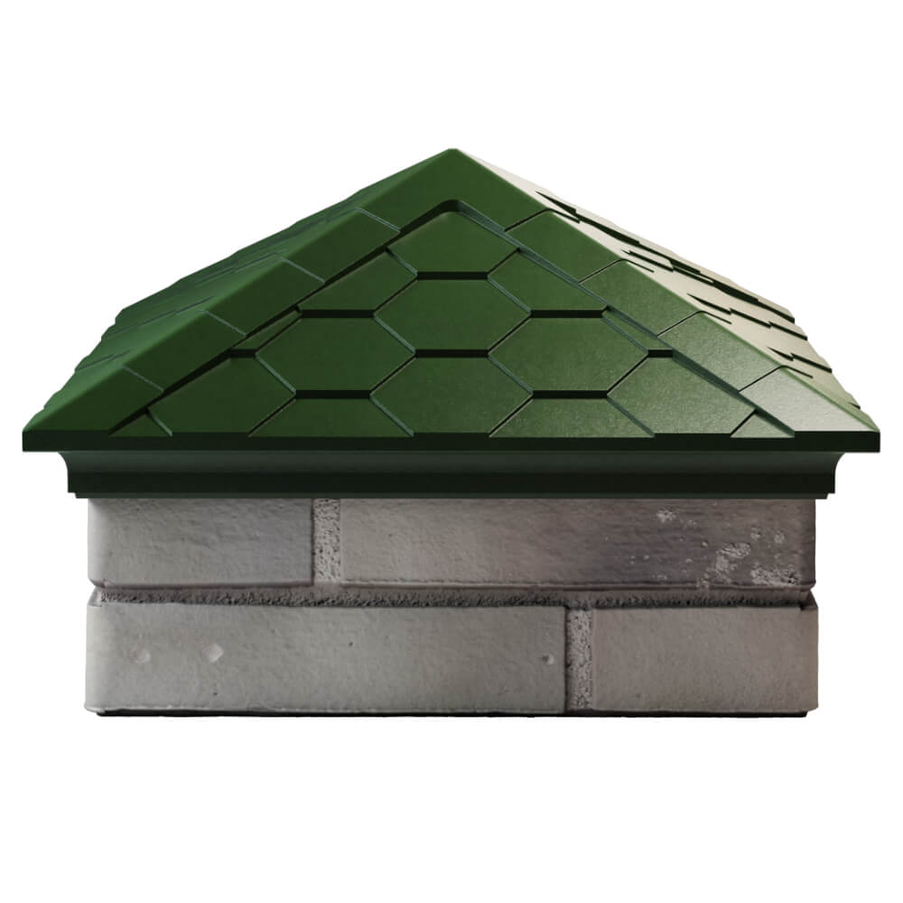 Колпак Zking Эверест Зеленый на столб 1.5х1.5 кирпича (390х390мм) Карагай фото